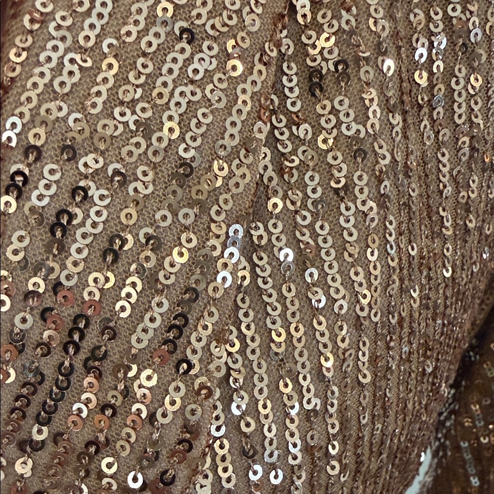 ASOS DESIGN jersey sequin wrap suit blazer in rose gold - Picture 5 of 7